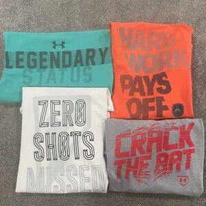 Under Armour Kids Short Sleeve Tees - Green, Orange, White, Gray